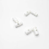 6 White Cord Stoppers 28mm - ACCESSOIRES LEDUC BV